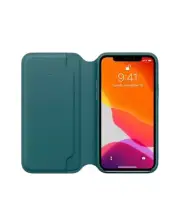 Apple iPhone 11 Pro Leather Folio Case Wallet Peacock Blue Brand New In Box