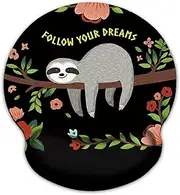 AUDIMI Mouse Pad with Wrist Rest Support Mouse Mat Non-Slip Rubber Base for Laptop PC Office Working Gaming (Sloth)