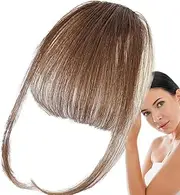 Clip on Bangs Human Hair | French Bangs Extensions | Natural Color Neat Bangs Hair Extension, Stylish Fringe Hairpieces