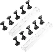 ELAYARD 2Sets Magnetic Nail Art Display Stand Acrylic Base for Nail Tips Practice Holder Portable Nail Training Tools for Salon and Home Use for Nail Technicians and Artists