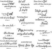 Generic 12 Pieces Bible Verse Wall Stickers,Inspirational Quotes Christian Wall Decals,Scripture Wall Decals,Peel and Stick,Motivational Wall Decal for Living Room Bedroom Bathroom Office, Black
