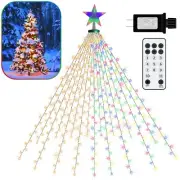LED Christmas Tree Lights for Garden Decor, 6.6 FT 16 Lines Warm White & Mult...
