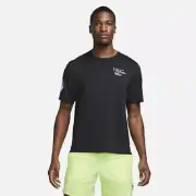 Nike Dri-FIT Miler NYC Short Sleeve Running Top - DN7509 010 - Black - Size: L