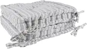 Nicola Spring Grey Stripe Seat Cushions - Pack of 2 - French Mattress Dining Chair Cushions Seat Pads Indoor Kitchen Outdoor Garden Patio Chair Pad Dining Bolster Pillow