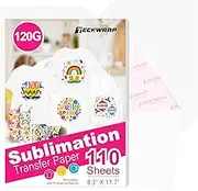 TECKWRAP Sublimation Paper 8.5 x 11 inches - 110 Sheets Sublimation Paper Compatible with Inkjet Printers & Sublimation Inks, High Transfer Efficiency for T-Shirts, Mugs, Crafts