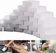 [ASelected] Pack of 50 Magic Eraser Sponges for Stain Mark Removal Magic Sponges for Cleaning - Household Cleaning Blocks Melamine Sponge for Painted Walls Wipes Kitchen Cleaner - White