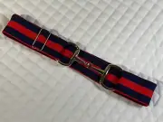 Snaffle Bit Elastic Belt- Navy/Red Stripes