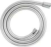 GROHE VitalioFlex Silver TwistStop - Smooth Shower Hose 1.5 m (Tensile Strength 50 kg, Pressure Resistance Up to 5 Bar, Heat Resistance 70°C, Universal Connection G 1/2'' x 1/2''), Chrome, 27505001