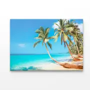 Tropical Beach Coconut Trees Print 100% Australian Made 120 x 90cm (Acrylic)