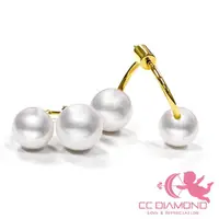 在飛比找momo購物網優惠-【CC Diamond】成雙成對珍珠耳環(7-7.5mm+8