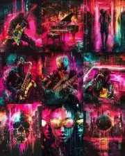 MidJourney Prompt Album Cover Designs, Aesthetic Digital Artwork Concepts