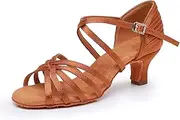 [Rosefinch] Women's Classic Latin Dance Shoes Professional Dance Shoes Ballroom Party Salsa Fitness Dance Shoes 5/7 cm Heel, 34-43 EU