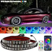 6PCS Double Row LED RGB Light Strip Neon Underglow For Mitsubishi Eclipse Spyder
