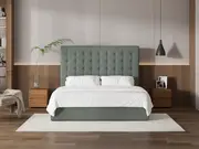 My Style Buttoned Headboard & Standard Base - King / Seaglass / Gas Lift Base