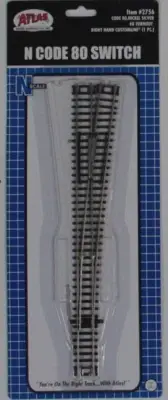 Atlas N Scale ~ New 2025 ~ Code 80 Custom Line Manual #8 Right Hand Turnout 2756