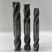Lot of 3 4 Flute Double End High Speed Steel Endmills. (Listed in Desc)