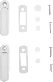 Angoily 2 Sets Door and Window Anti-theft Lock Devices Sliding Door Safety Lock Stop Locking Chain Gate Door Locks Electronic Cabinet Rope Sash Security Window Lock White Aluminum Alloy