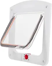 EXAOMBLE Locking Cat Door for Interior Doors Durable Cat Flap with Controlled Entry Exit Easy Installation for Pets Access Stylish Design for Home Use