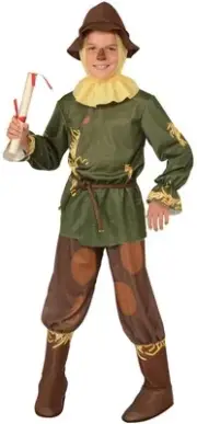 Deluxe Scarecrow Wizard of OZ Child's Costume Yellow Brick Road Dress-Up