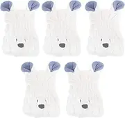 Hair Drying Towel Cap Coral Fleece Quick Dry Hair Hat Soft Skin Friendly Cartoon Ear Shape for Children Bath Home Gym Travel 5pcs Pack
