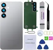 Rear Back Glass Replacement for Samsung Galaxy S25 6.2-inches with Reparing Toolkit (Silver Shadow)