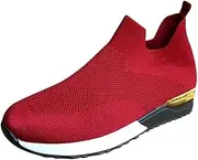 [Generic] Sneaker Boots for Women Size 11 Solid Sports Women Color Runing Outdoor Shoes Mesh Breathable Shoes Women's Super Wide Tennis Shoes Red