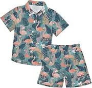 [Caihoyu] Toddler Baby Boy Short Sleeve Button Down Shirt Shorts Gentleman Outfits Toddler Boy Clothes Summer Outfit