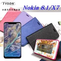 在飛比找PChome24h購物優惠-諾基亞 Nokia 8.1 / X7 冰晶系列 隱藏式磁扣側