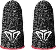 Pro Gaming Finger Sleeves, 0.3mm Silver Fiber Extremely Thin Seamless Finger Cover, High Sensitivity, Anti-Sweat & Breathable Thumb Cover Gloves for All Touchscreen Devices (RED)