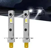 fasebeek 2 Pack Car LED Lights, H1 Direct Plug-in Vehicle Lights Replacements, Universal Automobile Lighting Accessories, for Most Cars, Trucks and Vans (White)