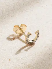 [Alison Lou] Alison Lou - Horseshoe 14-karat Gold And Enamel Single Earring - One size One size Gold