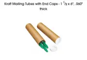 Uline 48 - 1.5" x 6" Round Cardboard Shipping Mailing Tube Tubes With End Caps