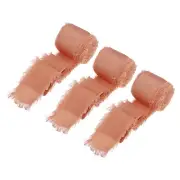 3 Rolls Silk Satin Ribbon, 1.5" 7 Yards Chiffon Fabric Ribbon Orange