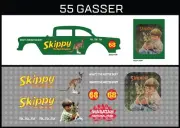 Hot Wheels (1/64), 55 Gasser "Skippy" Waterslide, Printed White First, Decals