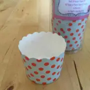 Cupcake Case Baking Cup Aqua W Red Polka Dot For Party Cupcakes Muffins Pk24