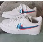 免運 NIKE AIR FORCE 1 白色 藍粉 螢光 雙溝 3D 滑板鞋 休閒鞋 情侶鞋 BV2551-100