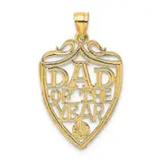 14k Yellow Gold DAD OF THE YEAR PLAQUE Charm