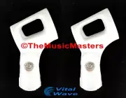 2X WHITE Handheld MICROPHONE CLIP Karaoke DJ Tripod Mic Stand Holder Clamp Mount
