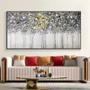 Mintura Handpainted Knife Tree Oil Painting On Canvas Wall Art Modern Home Decor