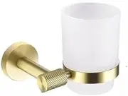 Golden Towel Rack Towel Bar Ring Brushed Gold Hardware Set Robe Coat Hook Toilet Tissue Paper Holder Bathroom Accessories Kit (Color : Cup Holder)