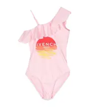 Sunset logo one-piece swimsuit 12,8Y pink
