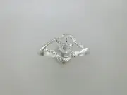 Round Textured Semi Swirl Solitaire Ring Setting Sterling Silver