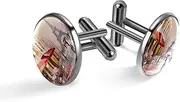 [Generic] Men's Cufflinks, Oil Painting Paris Eiffel Tower Cuff Links for Men, Classic Cufflinks Black for Suit Shirt Wedding Business Birthday Jewelry Gift