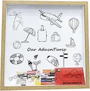 Adventure Archive Box - Travel Ticket Keepsake Boxs, Memory Storage Organizer | Concert Tickets Stub Holder, Shadow Picture, Souvenir Collection Case, Holiday Mementos, Memory Organizer