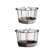 Eggs Wire Storage Basket Gathering Basket Multipurpose Portable Serving Bowl