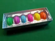 Novelty Macrons Erasers 6 pcs 3x3x1.5cm Gift Idea Collectible Decorative Display