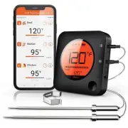 BFOUR Meat Thermometer Wireless Bluetooth LCD Digital Meat Thermometer with D...