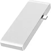 Beyori USB HUB Converter, USB Docking Station, 5 in 1 Hub with 2 USB 3.0 Ports, 60W PD, SD/TF Card Reader, Aluminum USB-C Dock Adapter (Color : White)