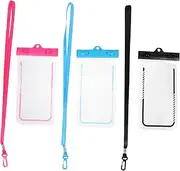 DOITOOL 3sets Mobile Waterproof Bag Waterproof Floating Bag Phone Lanyard Waterproof Phone Case Bag Waterproof Bag for Phone Cell Phone Stand Waterproof Pouch for Beach Phone Pouch TPU