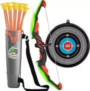 Kids Bow and Arrow Set - LED Light Up Archery Toy with 10 Arrows Target & Quiver